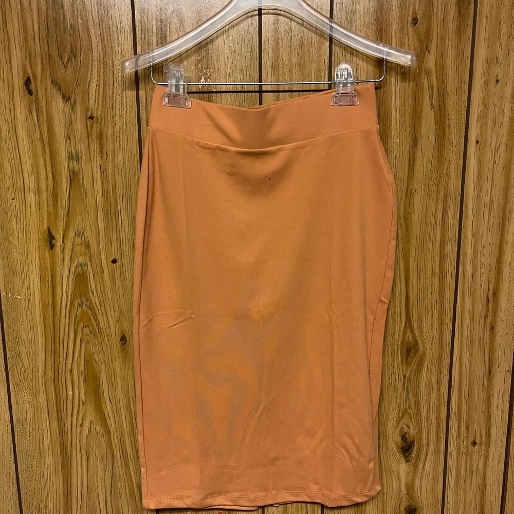 Women's Pencil Skirt in Peach Orange
